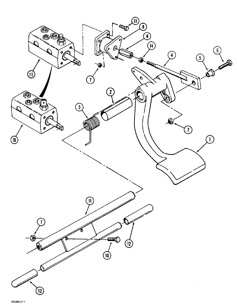 Схема запчастей Case IH 9380 QUADTRAC - (7-002) - BRAKE CONTROLS (07) - BRAKES