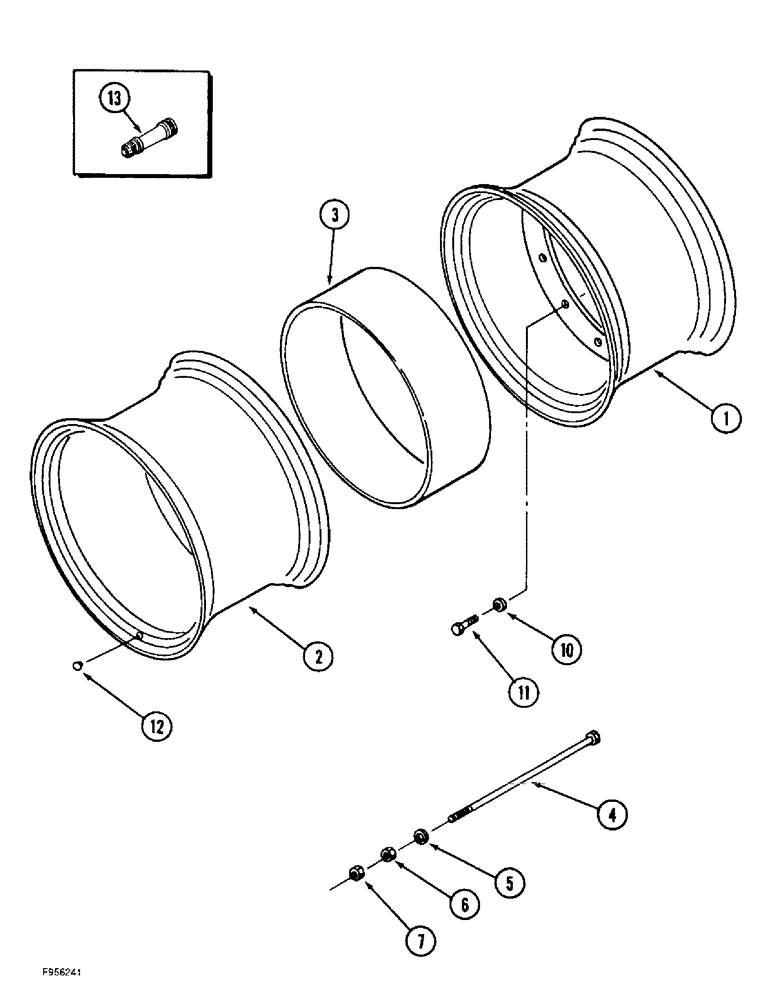 Схема запчастей Case IH 9350 - (6-206) - WHEELS, SPACER BAND DUALS (06) - POWER TRAIN