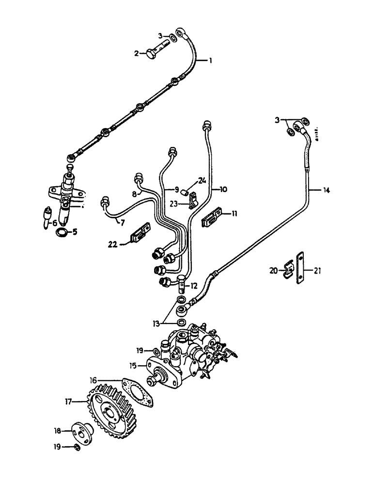 Схема запчастей Case IH 824 - (048) - INJECTION PUMP AND NOZZLE HOLDER (03) - FUEL SYSTEM