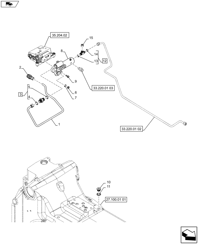 Схема запчастей Case IH PUMA 130 - (33.220.01[01]) - VAR - 330718 - HYDRAULIC TRAILER BRAKE (UNIVERSAL) - BRAKE VALVE & LINES - C7113 (33) - BRAKES & CONTROLS