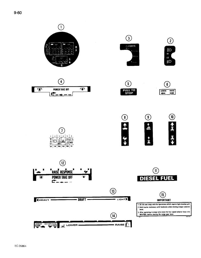 Схема запчастей Case IH 495 - (9-060) - DECALS (09) - CHASSIS/ATTACHMENTS