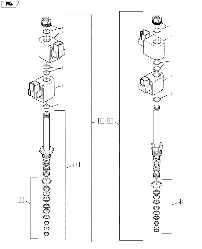 Схема запчастей Case IH 3330 - (35.359.03) - SOLENOID VALVES (35) - HYDRAULIC SYSTEMS