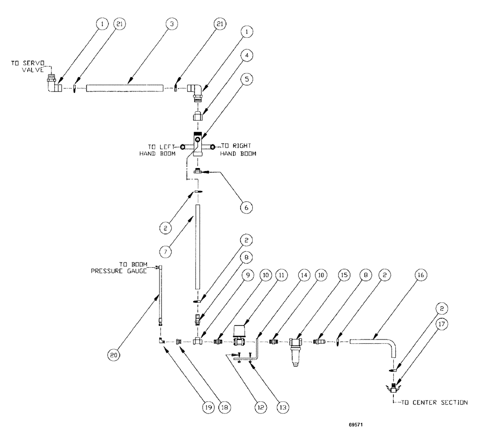 Схема запчастей Case IH SPX3185 - (205) - LIQUID PLUMBING, 60 3-BOOM SHUTOFF CENTER BOOM (78) - SPRAYING