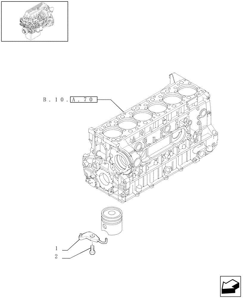 Схема запчастей Case IH AFX8010 - (B.60.A) - CYLINDER BARREL LUBRICATION NOZZLE (99483075) B - Power Production