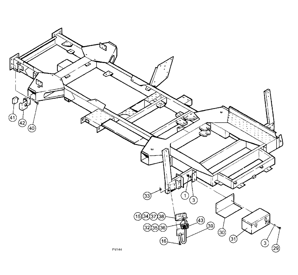 Схема запчастей Case IH SPX3185 - (04-004) - SUSPENSION & FRAME - MIRRORS, TOOLBOX, SIGNAL LIGHT Suspension & Frame