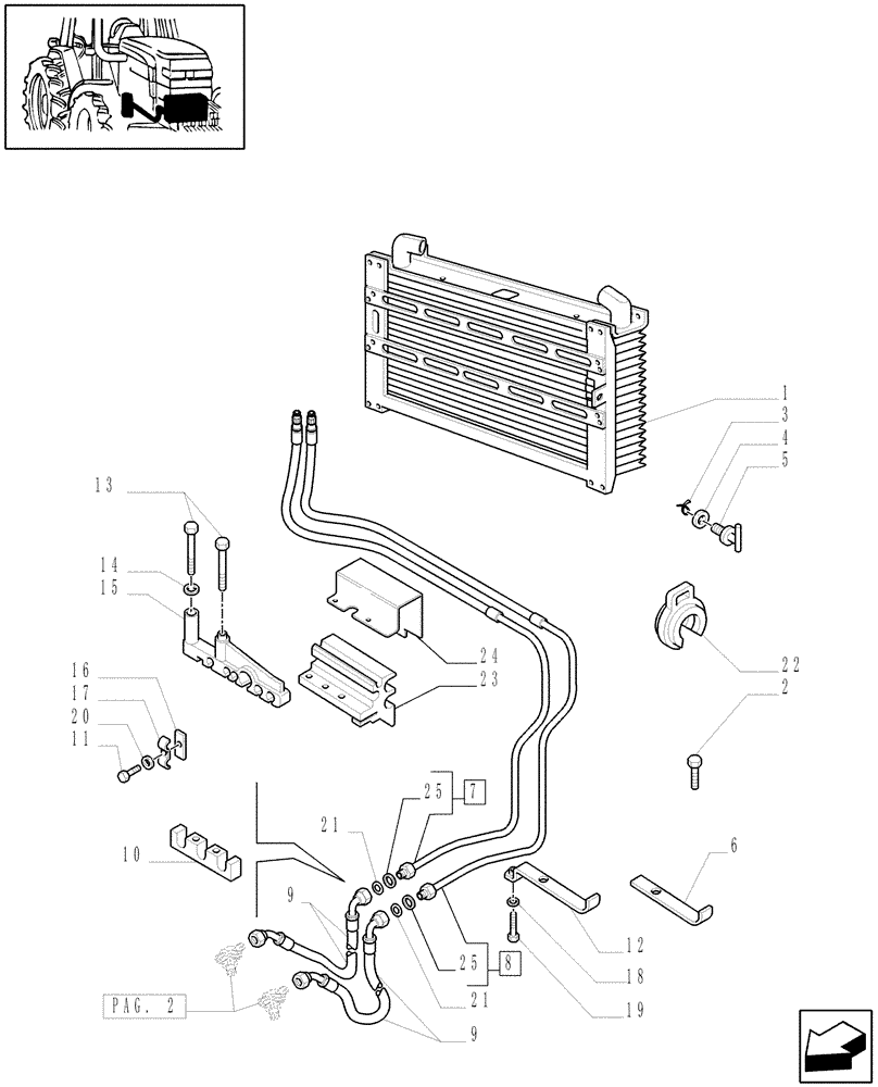 Схема запчастей Case IH MXM190 - (1.29.7/02[01D]) - GEARBOX LUBRICATION PIPING - D5308 (03) - TRANSMISSION