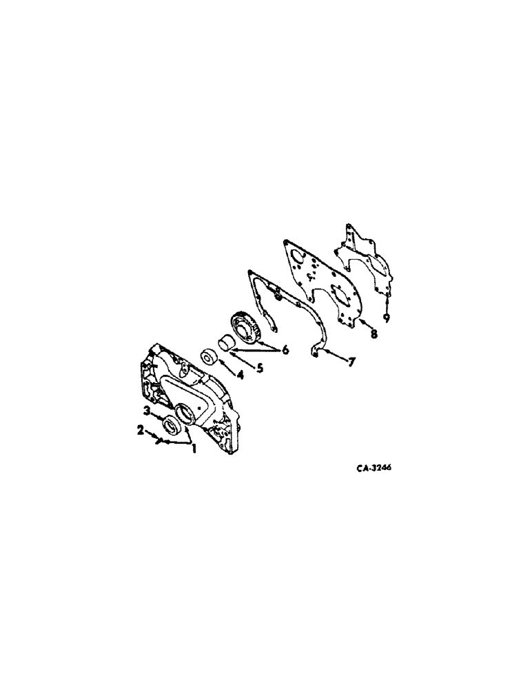 Схема запчастей Case IH C-200 - (G-12[A]) - CRANKCASE FRONT COVER AND IDLER GEAR, 3500A TRACTORS 