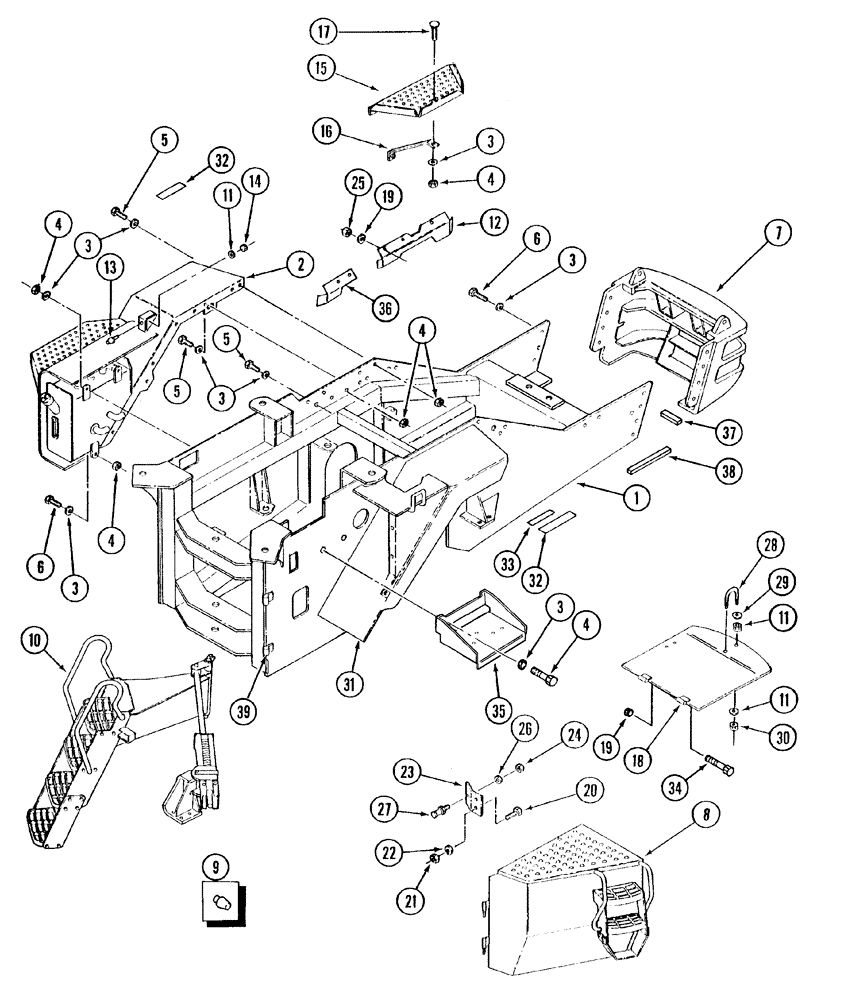 Схема запчастей Case IH STX450 - (09-33) - FRONT FRAME, QUADTRAC TRACTOR (09) - CHASSIS