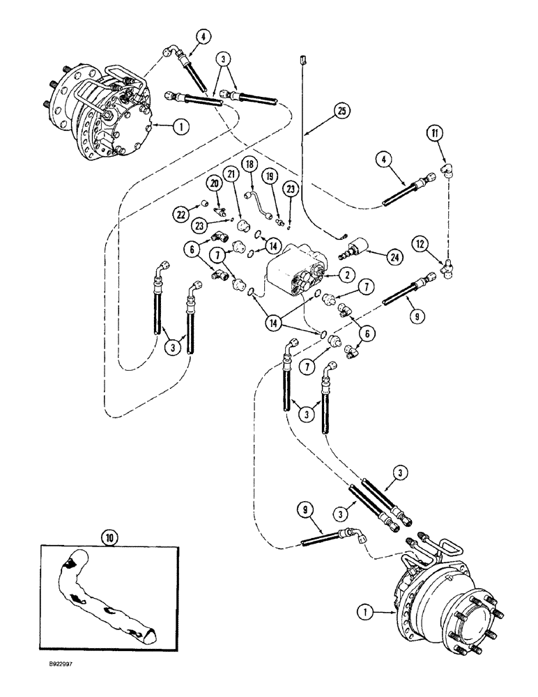 Схема запчастей Case IH 1644 - (5-24) - AXLE HYDRAULIC MOTOR SYSTEM, POWER GUIDE AXLE (04) - STEERING