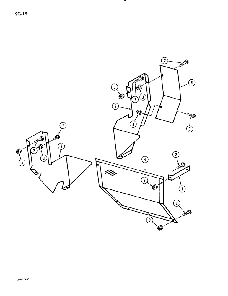 Схема запчастей Case IH 1620 - (9C-16) - CLEANING FAN AIR INLET SHIELDS (15) - BEATER & CLEANING FANS