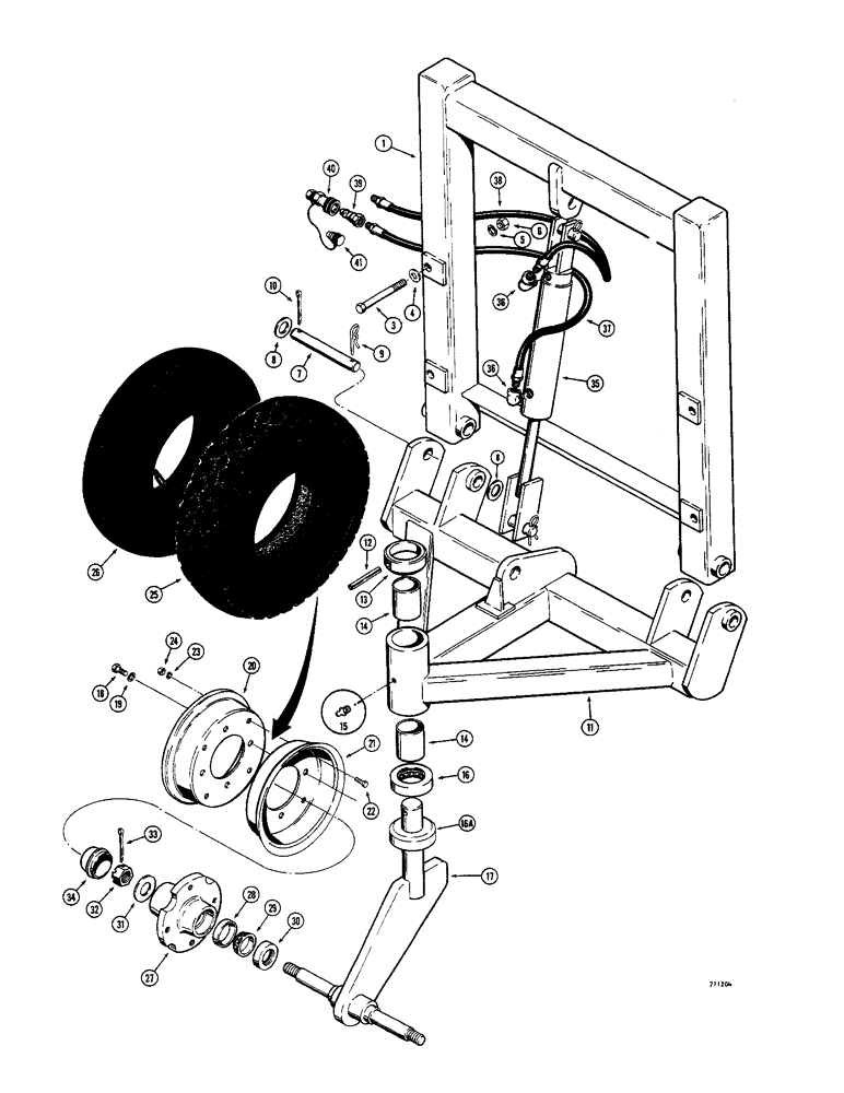 Схема запчастей Case IH 1500-SERIES - (134) - CASTER WHEEL (89) - TOOLS