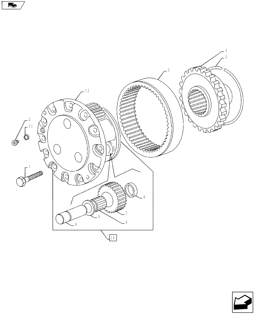 Схема запчастей Case IH FARMALL 45A - (25.108.03) - FRONT AXLE - FINAL DRIVE GEARS - 4WD (25) - FRONT AXLE SYSTEM