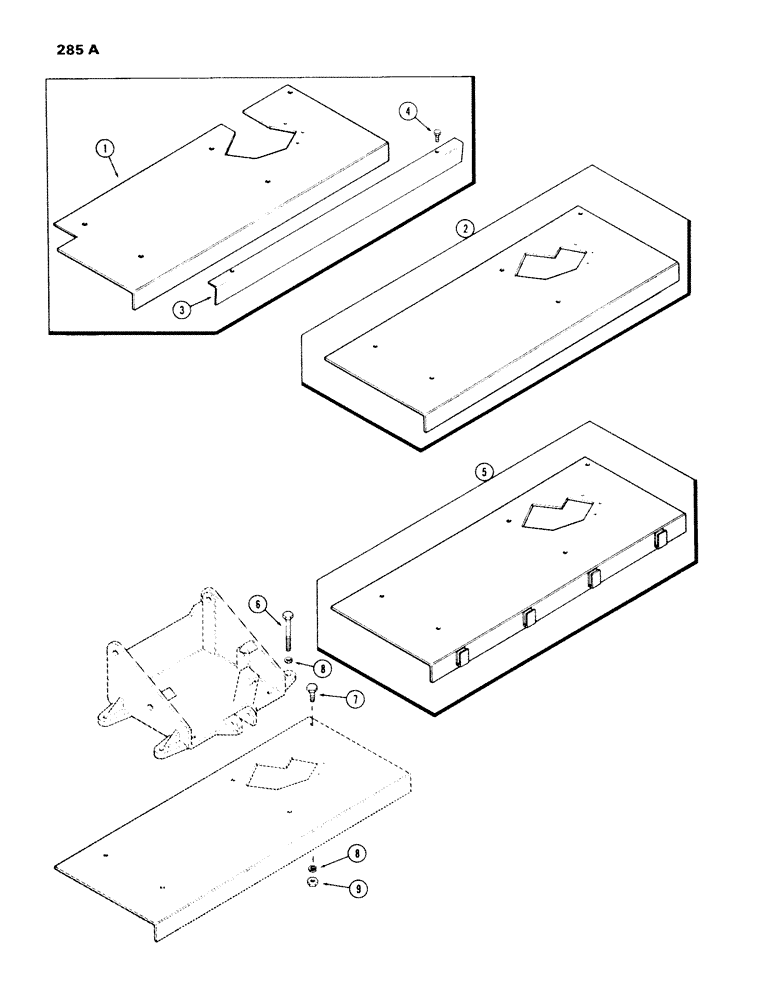 Схема запчастей Case IH 970 - (285A) - SEAT SUSPENSION PLATES (09) - CHASSIS/ATTACHMENTS