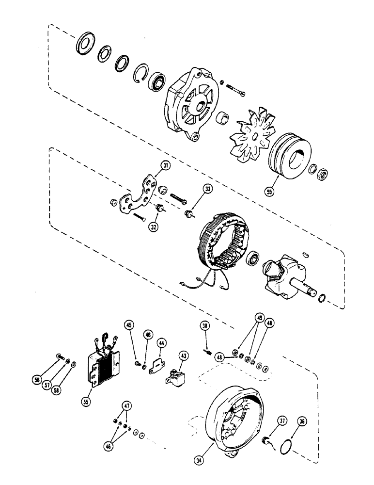 Схема запчастей Case IH 2670 - (124) - A45237 ALTERNATOR, 55 AMP PRESTOLITE (CONT) (04) - ELECTRICAL SYSTEMS