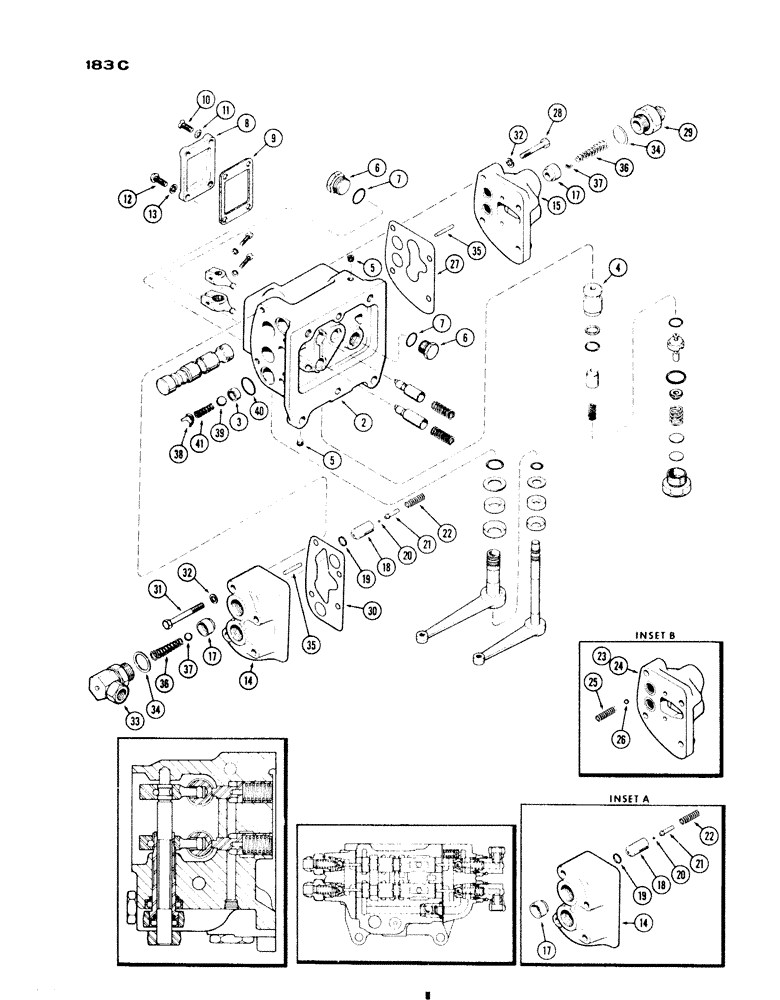 Схема запчастей Case IH 730 SERIES - (183C) - A34699 AUX. VALVE, ALL 730 AND 830 EXCEPT GROVE, KINGSTON PROD., USED PRIOR TO TRANS. S/N 2219218 (08) - HYDRAULICS