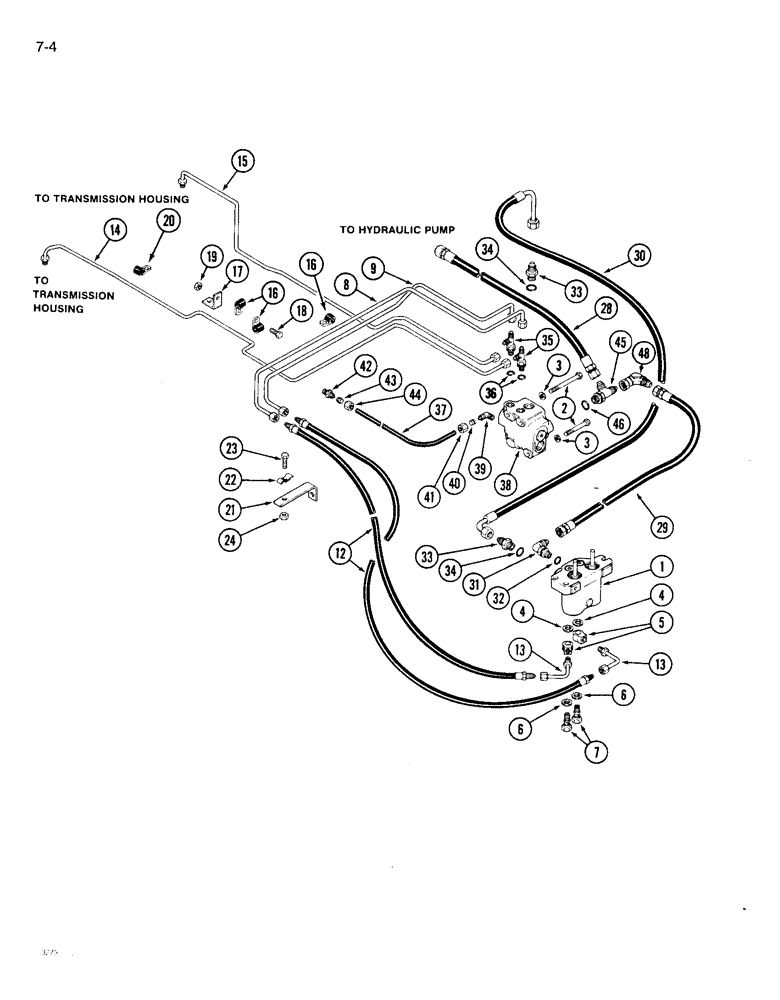 Схема запчастей Case IH 1896 - (7-04) - BRAKE VALVE, HOSES AND TUBES (07) - BRAKES