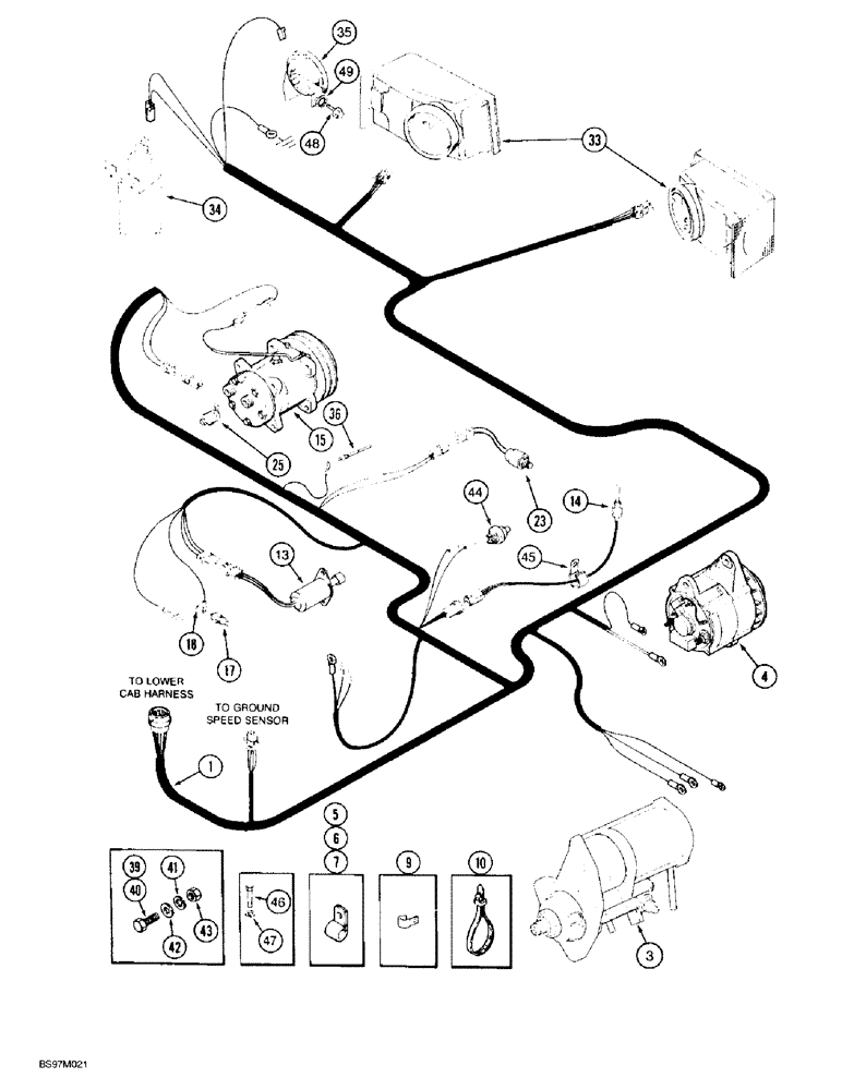 Схема запчастей Case IH 8910 - (4-011A) - ENGINE AND FRONT COMPONENT HARNESS, P.I.N. JJA0076314 AND AFTER (04) - ELECTRICAL SYSTEMS