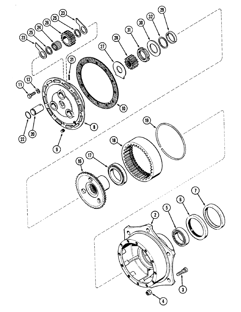 Схема запчастей Case IH 2090 - (5-196) - FRONT AXLE WHEEL HUB, MFD TRACTORS (CONTD) (05) - STEERING