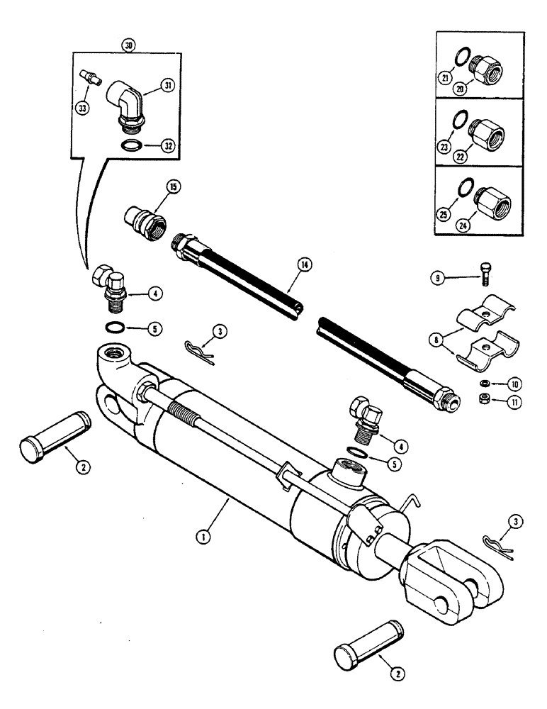 Схема запчастей Case IH 2390 - (8-290) - REMOTE HYDRAULIC CYLINDER ATTACHING PARTS (08) - HYDRAULICS