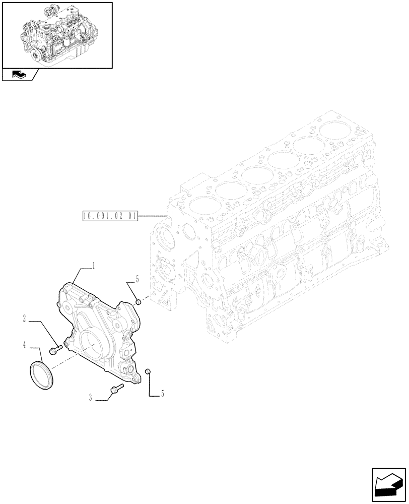 Схема запчастей Case IH F4HE9684J J100 - (10.102.02[02]) - CRANKCASE COVERS (4894734) 