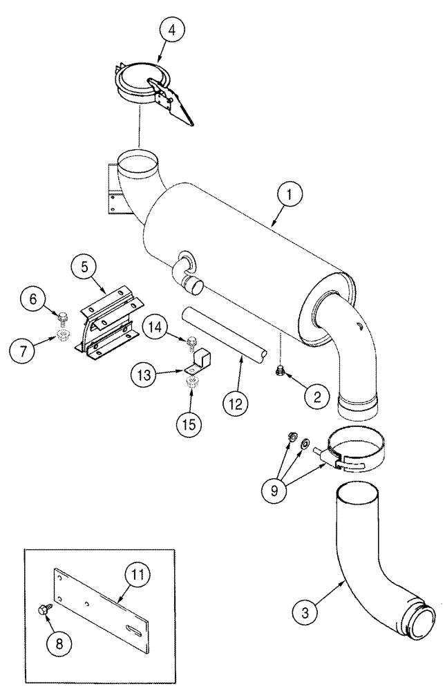 Схема запчастей Case IH 2388 - (02-24) - EXHAUST SYSTEM - SPARK ARRESTER - BTW JJC0267150 & JJC0272999 (01) - ENGINE