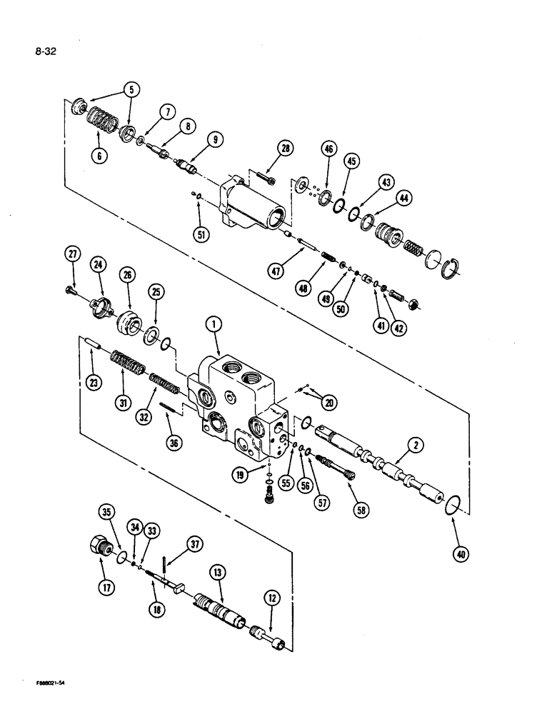 Схема запчастей Case IH 9280 - (8-032) - HYDRAULIC REMOTE VALVE SECTION 1ST, 2ND, 3RD & 4TH W/ FLOAT (08) - HYDRAULICS