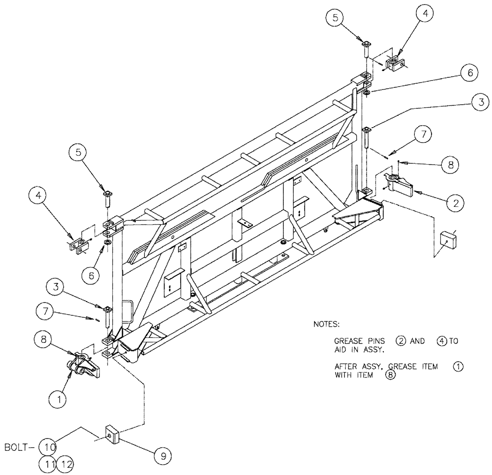 Схема запчастей Case IH SPX3310 - (08-013) - PIVOT/BUMPER GROUP, CENTER SECTION (09) - BOOMS