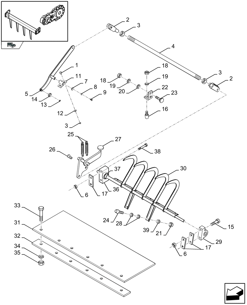 Схема запчастей Case IH LBX432R - (13.25[01]) - FEEDER RETAINERS (13) - FEEDER