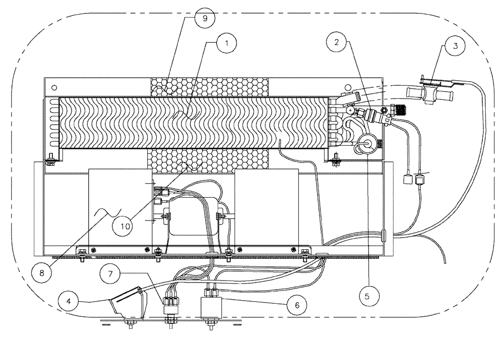 Схема запчастей Case IH 3150 - (02-007) - EVAPORATOR HOUSING ASSEMBLY Cab Exterior