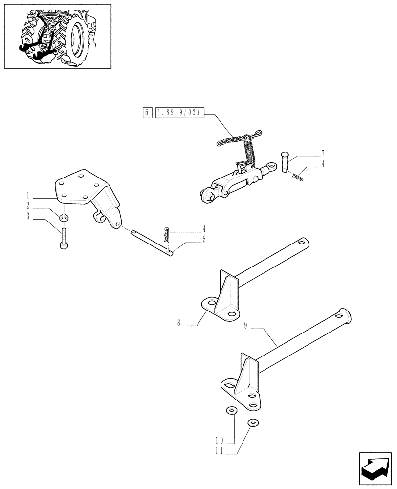 Схема запчастей Case IH MAXXUM 110 - (1.89.9/02) - AUTOMATIC STABILIZERS (VAR.330949) (09) - IMPLEMENT LIFT