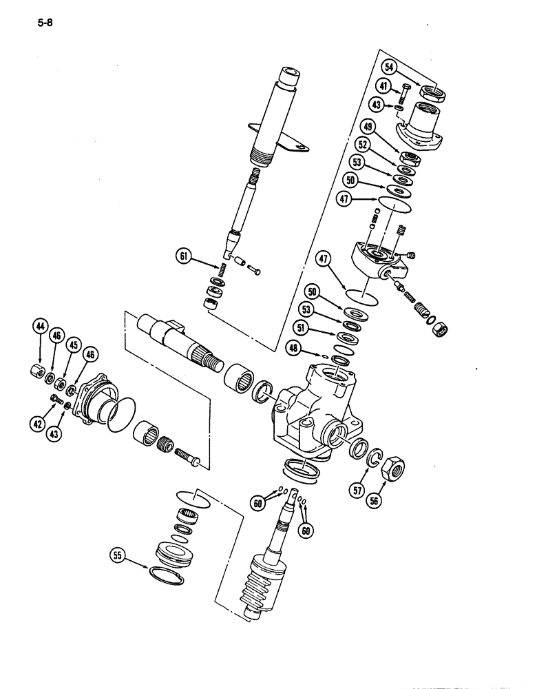 Схема запчастей Case IH 255 - (5-08) - GEAR BOX ASSEMBLY, POWER STEERING (CONTD) (05) - STEERING