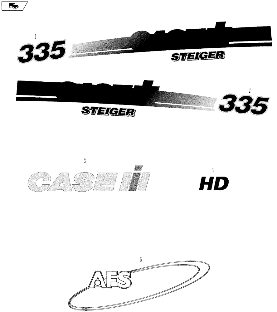 Схема запчастей Case IH STEIGER 335 - (09-50[01]) - DECALS, HOOD, ASN Z8F111501 (09) - CHASSIS