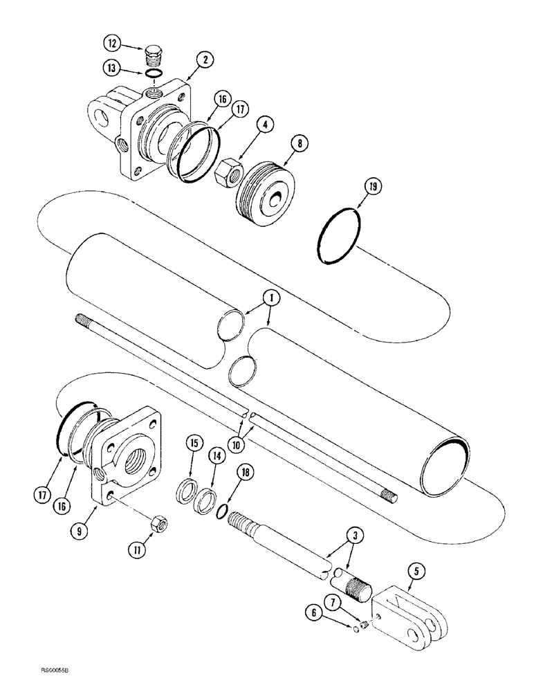 Схема запчастей Case IH 4300 - (8-050) - CYLINDER ASSEMBLY, 1272150C91 (08) - HYDRAULICS