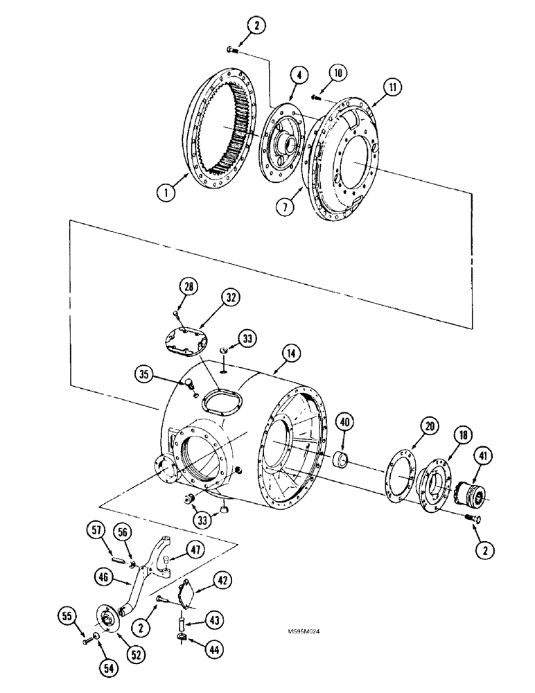 Схема запчастей Case IH 9350 - (6-190) - BAR AXLE ASSEMBLY, DIFFERENTIAL HOUSING (06) - POWER TRAIN