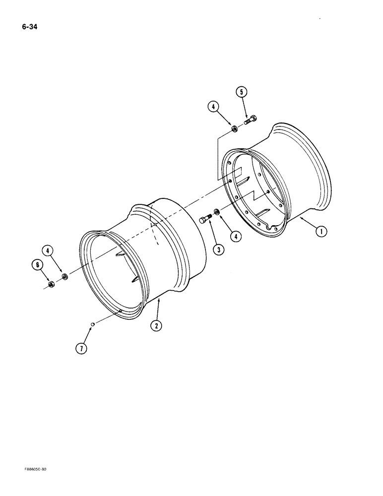 Схема запчастей Case IH KP-525 - (6-34) - WHEELS, HUB BOLTED DUALS (06) - POWER TRAIN