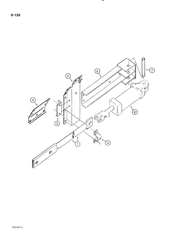 Схема запчастей Case IH 530 - (9-128) - HYDRAULIC END GATE CONTROLS, ALL MODELS, BUILT 1980 AND AFTER (08) - HYDRAULICS