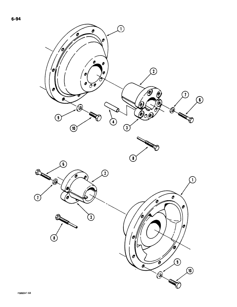 Схема запчастей Case IH STEIGER - (6-094) - WHEEL HUBS, K592 BAR AXLES (06) - POWER TRAIN