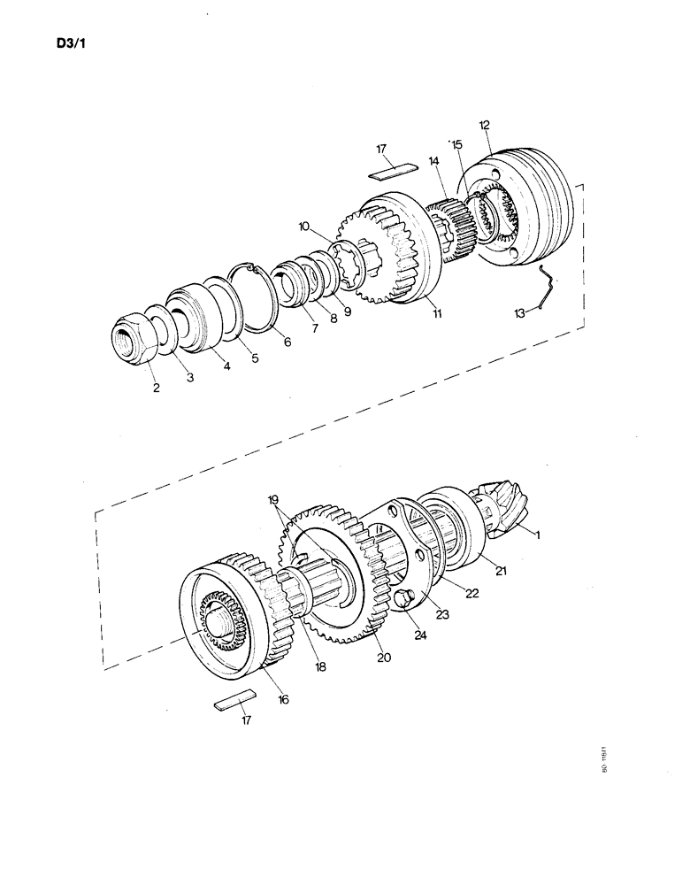 Схема запчастей Case IH 1190 - (D-03) - BEVEL PINION SHAFT (03) - POWER TRAIN