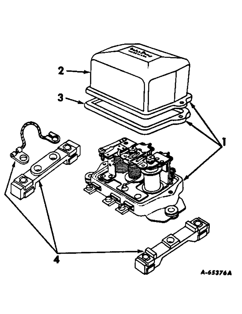 Схема запчастей Case IH 403 - (376) - VOLTAGE REGULATOR, DELCO REMY, FOR C-263 AND D-301 ENGINES COMBINE SERIAL NO. 9956 AND BELOW (55) - ELECTRICAL SYSTEMS