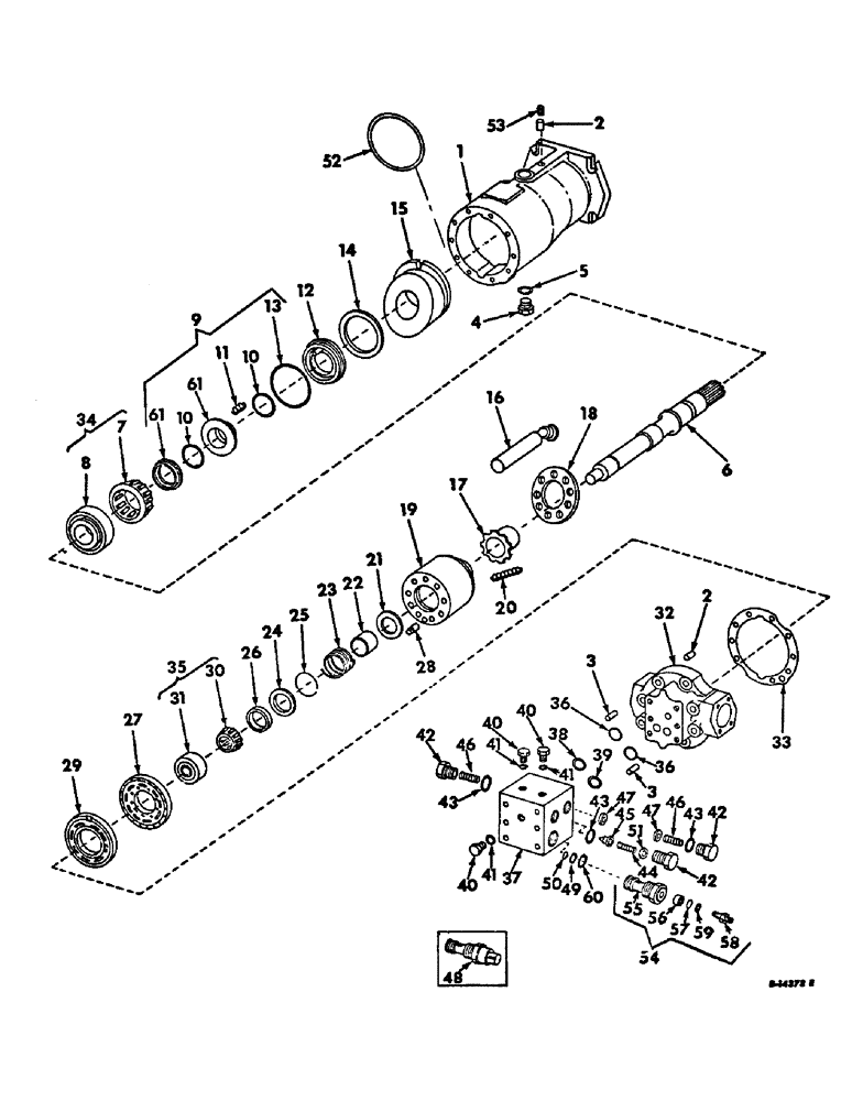 Схема запчастей Case IH 503 - (186) - HYDRAULIC MOTOR, FOR HYDROSTATIC GROUND DRIVE (35) - HYDRAULIC SYSTEMS