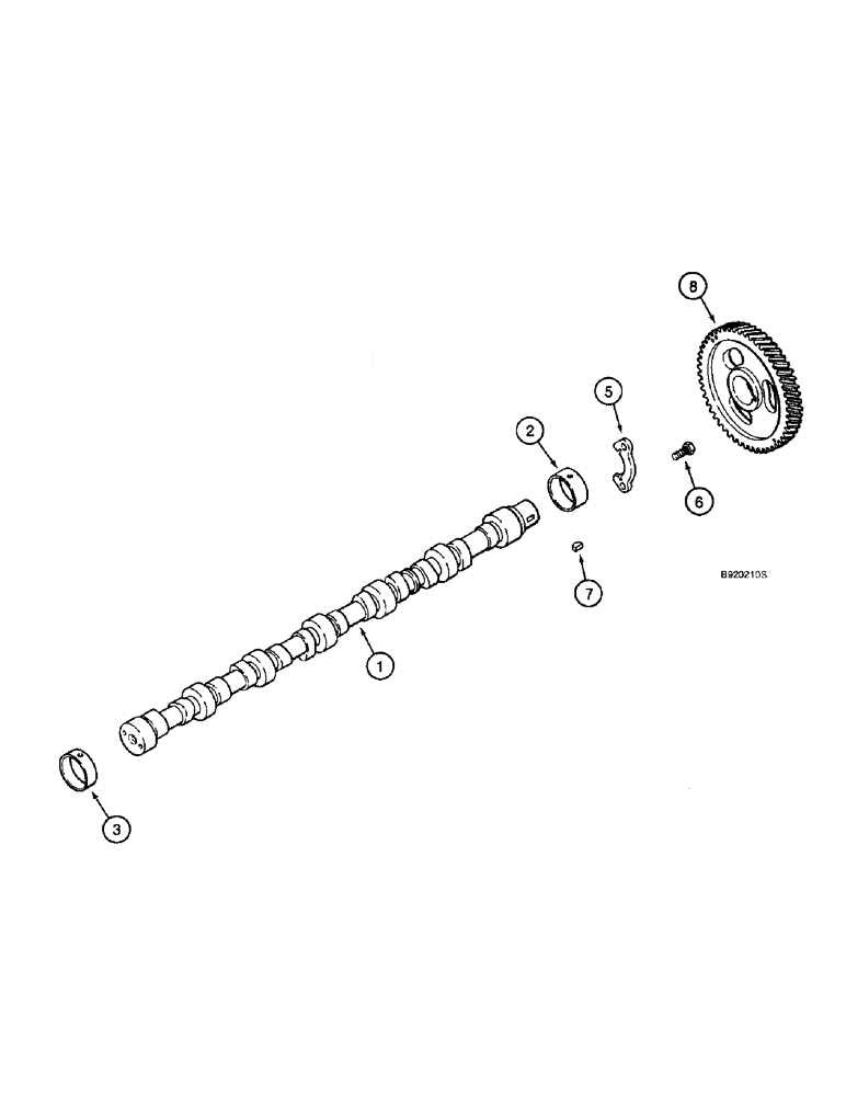 Схема запчастей Case IH 2144 - (2-38) - CAMSHAFT, 6TA-590 ENGINE, PRIOR TO COMBINE P.I.N. JJC0173150 (01) - ENGINE