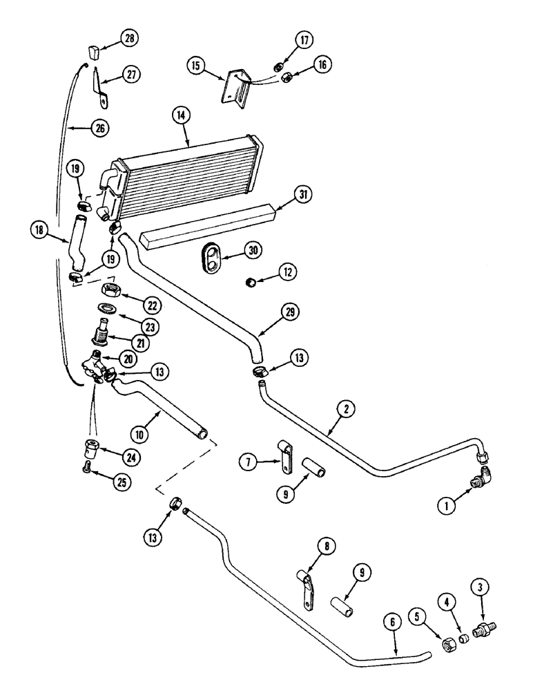 Схема запчастей Case IH 1594 - (9-418) - CAB HEATER, TUBES AND FITTINGS (09) - CHASSIS/ATTACHMENTS