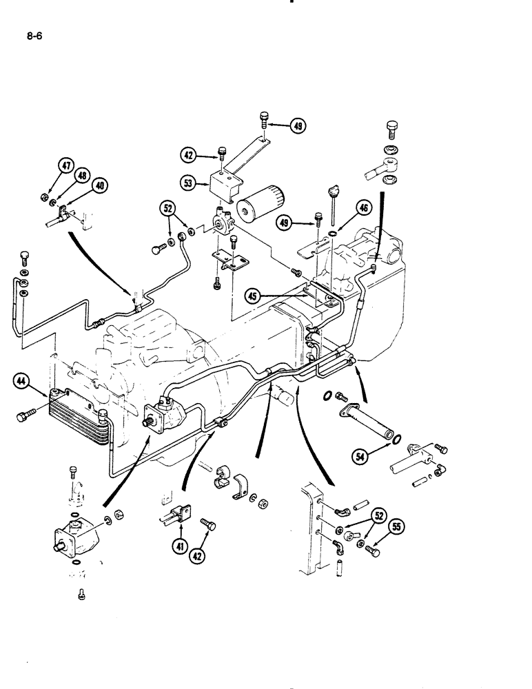 Схема запчастей Case IH 235 - (8-06) - PUMP AND HYDRAULIC LINES, HYDROSTATIC TRANSMISSION (CONTD) (08) - HYDRAULICS