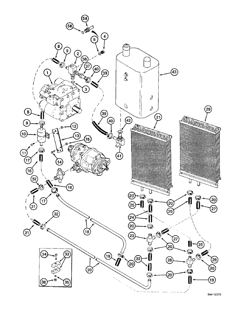 Схема запчастей Case IH 2166 - (8-12) - OIL COOLER SYSTEM, RICE COMBINE (07) - HYDRAULICS