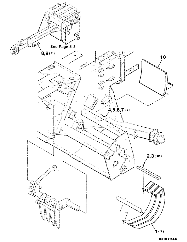 Схема запчастей Case IH 8545 - (5-04) - CHARGE CHAMBER WRAPPER ASSEMBLY (13) - FEEDER