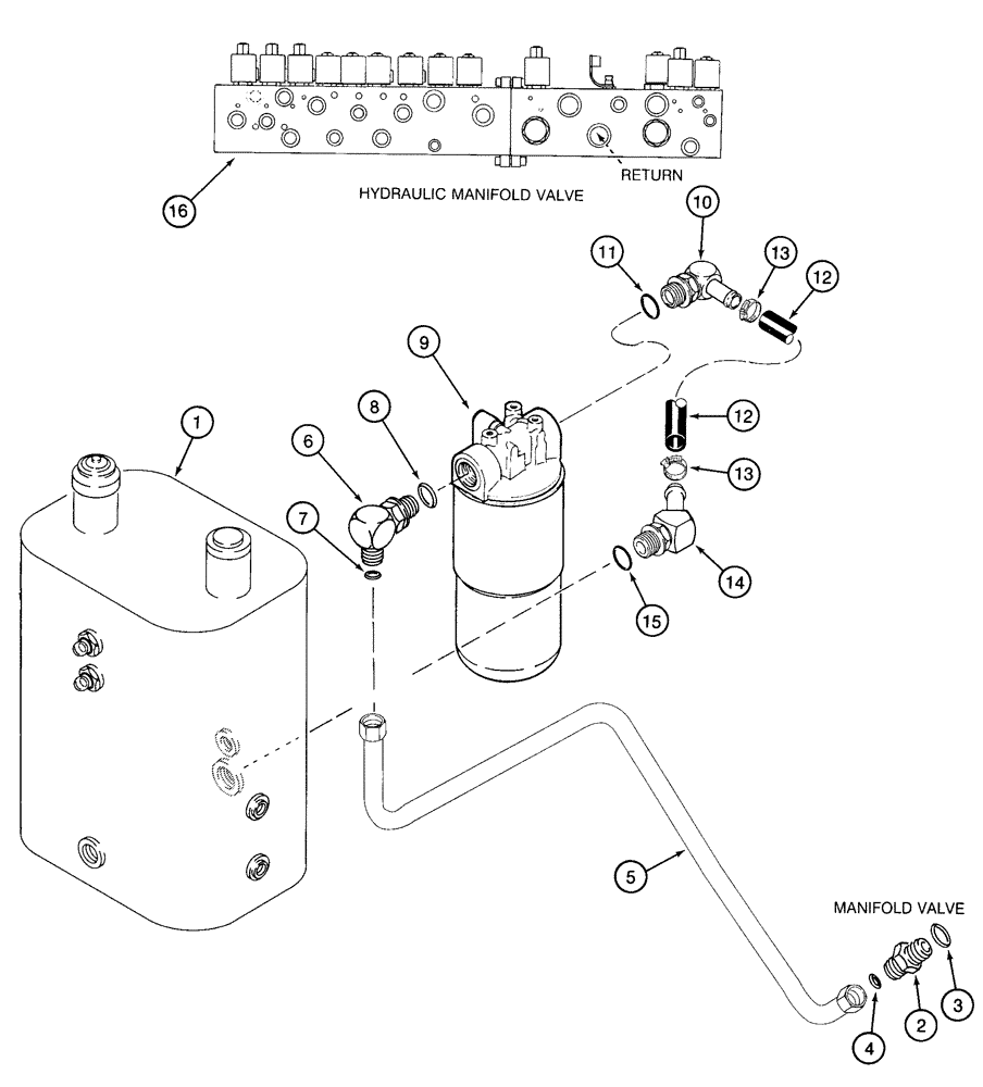 Схема запчастей Case IH 2155 - (8-68) - HYDRAULIC RETURN SYSTEM TO RESERVOIR (07) - HYDRAULICS