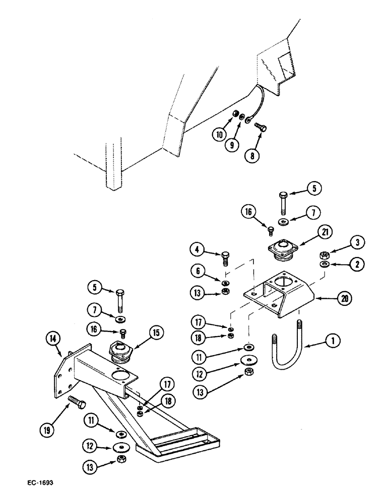 Схема запчастей Case IH 533 - (9-676) - CAB MOUNTINGS (09) - CHASSIS/ATTACHMENTS