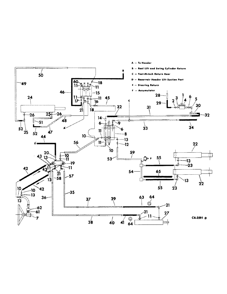 Схема запчастей Case IH 815 - (10-06) - HYDRAULICS, HYDRAULIC DIAGRAM, STEERING AND HEADER LIFT (07) - HYDRAULICS