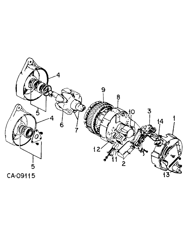 Схема запчастей Case IH 484 - (08-03) - ELECTRICAL, ALTERNATOR, LUCAS A115-45 (06) - ELECTRICAL