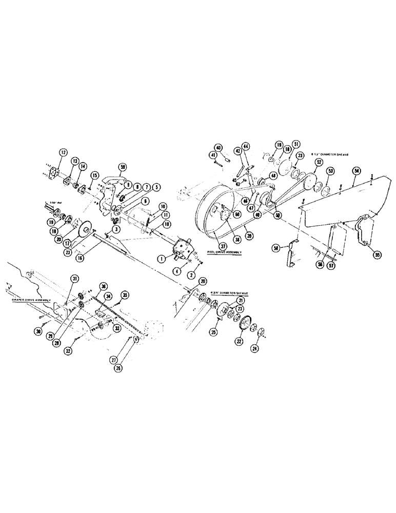 Схема запчастей Case IH 1075 - (088) - HEADER DRIVE, DRAPER HEADER (58) - ATTACHMENTS/HEADERS